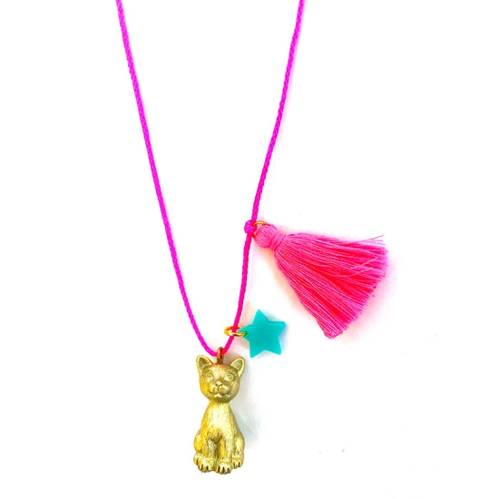 Sawyer the Gold Cat Necklace - Where The Sidewalk Ends Toy Shop