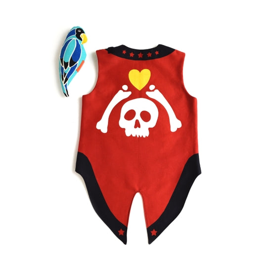 Pirate Vest with Removable Parrot - Where The Sidewalk Ends Toy Shop