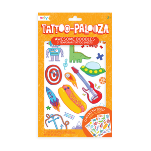 Tattoo Palooza Temporary Tattoo: Awesome Doodles - Where The Sidewalk Ends Toy Shop