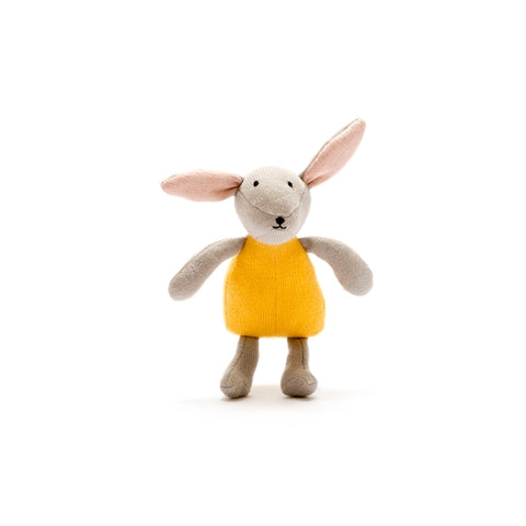 Organic Cotton Bunny Soft Toy in Mustard - Where The Sidewalk Ends Toy Shop