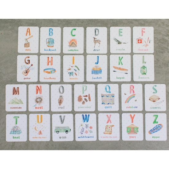 Camping Themed ABC Flashcards for Kids- Packadoo - Where The Sidewalk Ends Toy Shop