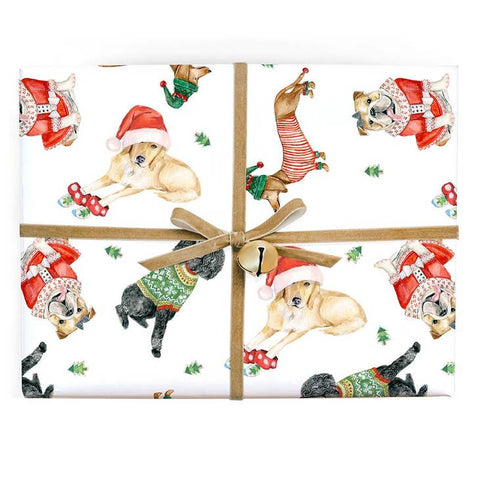 Holiday Dogs Gift Wrap Roll - Where The Sidewalk Ends Toy Shop