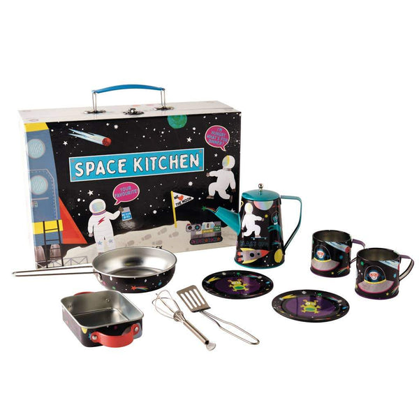 Space Tin Kitchen Set in Rectangular Case - Where The Sidewalk Ends Toy Shop