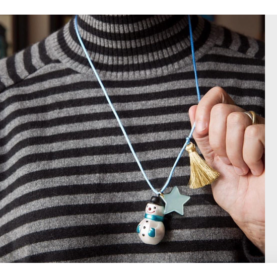 Holiday Snowman Necklace - Where The Sidewalk Ends Toy Shop
