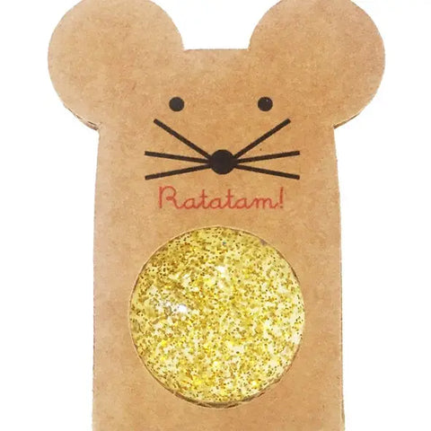 43mm Gold Glitter Mouse Bouncing Ball - Where The Sidewalk Ends Toy Shop