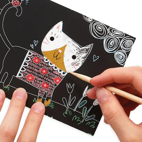 Mini Scratch & Scribble Art Kit: Cutie Cats - Where The Sidewalk Ends Toy Shop