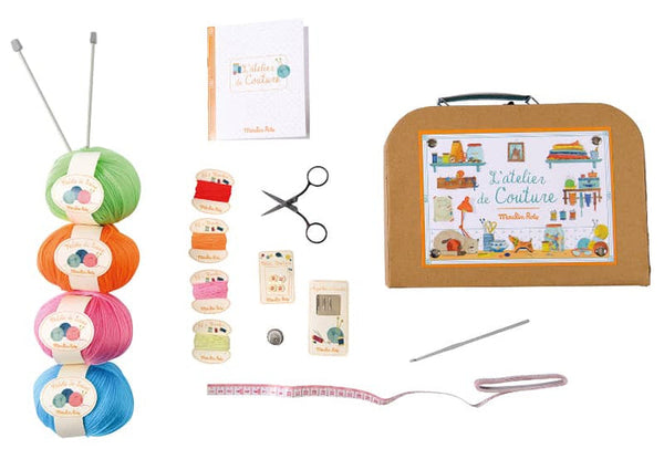 Suitcase - Sewing & Knitting Set - Where The Sidewalk Ends Toy Shop