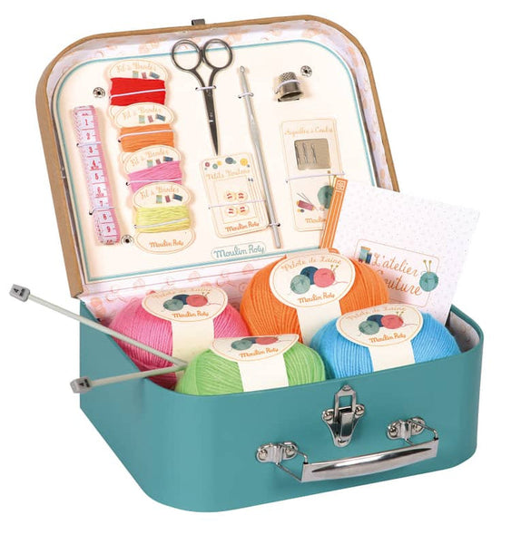 Suitcase - Sewing & Knitting Set - Where The Sidewalk Ends Toy Shop