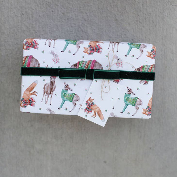 Forest Friends Christmas Gift Wrap Roll - Where The Sidewalk Ends Toy Shop