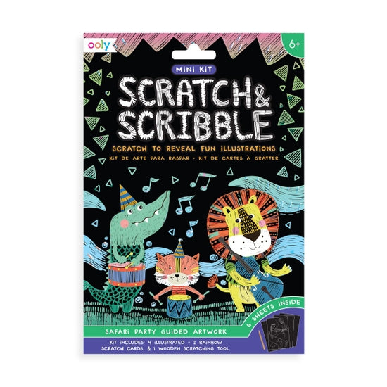 Mini Scratch & Scribble Art Kit: Safari Party - Where The Sidewalk Ends Toy Shop