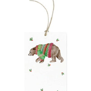 Christmas Party Bear Gift Tag Set - Where The Sidewalk Ends Toy Shop