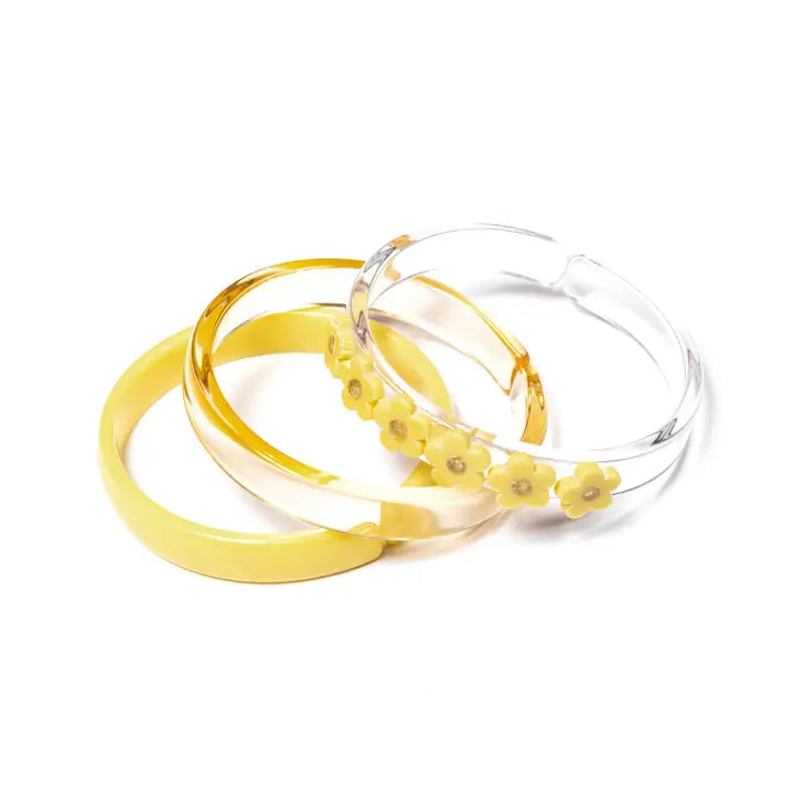 Baby Yellow Flowers + Crystal Bangles (Set of 3) - Where The Sidewalk Ends Toy Shop