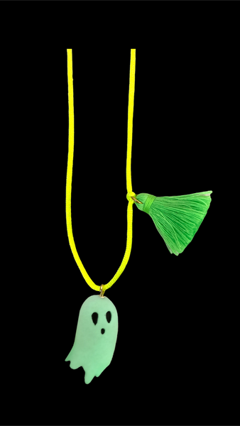 Glow in The Dark Ghost Necklace - Where The Sidewalk Ends Toy Shop