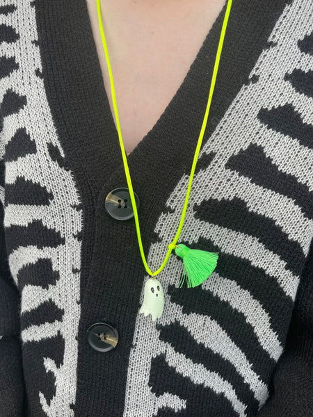 Glow in The Dark Ghost Necklace - Where The Sidewalk Ends Toy Shop