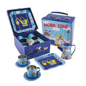 Construction Tin Coffee Set in Square Case - Where The Sidewalk Ends Toy Shop