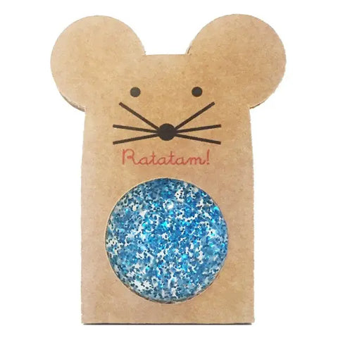 43mm Blue Glitter Mouse Bouncing Ball - Where The Sidewalk Ends Toy Shop