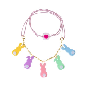 Pastel bunnies w/ Tail Necklace - Where The Sidewalk Ends Toy Shop