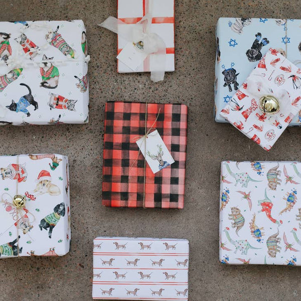 Holiday Dogs Gift Wrap Roll - Where The Sidewalk Ends Toy Shop