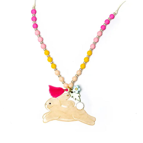 Hop Bunny Pearlized Necklace - Where The Sidewalk Ends Toy Shop