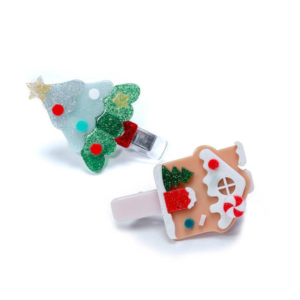 Christmas Tree + Gingerbread House Alligator Clip - Where The Sidewalk Ends Toy Shop