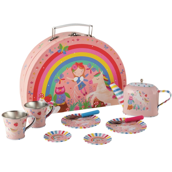 Rainbow Fairy Tin Tea Set in Semi Circle Foiled Case - Where The Sidewalk Ends Toy Shop