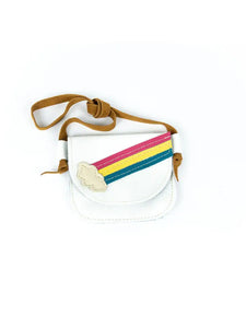 Rainbow on White Leather Purse Toddler & Kids - Where The Sidewalk Ends Toy Shop