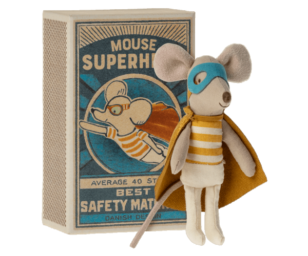 Superhero Little Brother, Mouse in Box - Where The Sidewalk Ends Toy Shop