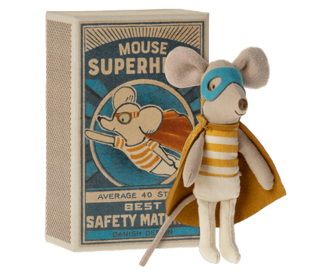 Superhero Little Brother, Mouse in Box - Where The Sidewalk Ends Toy Shop