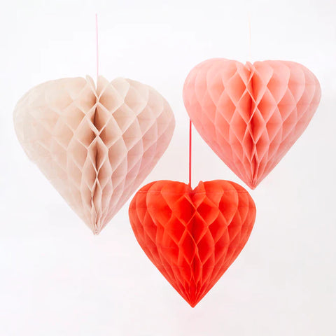 Heart Honeycomb Decorations - Where The Sidewalk Ends Toy Shop