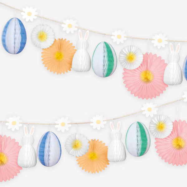 Honeycomb Easter Bunny Garland - Where The Sidewalk Ends Toy Shop