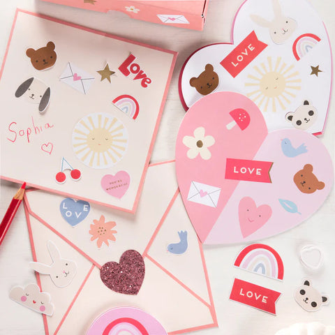 Heart Concertina Valentine Cards & Stickers - Where The Sidewalk Ends Toy Shop