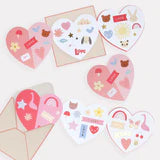 Heart Concertina Valentine Cards & Stickers - Where The Sidewalk Ends Toy Shop